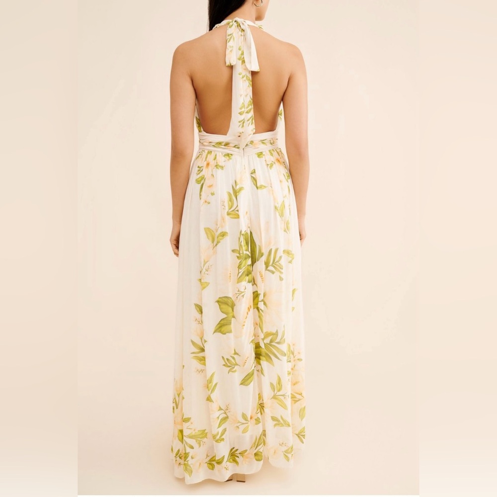 Farm Rio V-Neck Floral Chiffon Maxi Dress, Size S - Picture 5 of 11